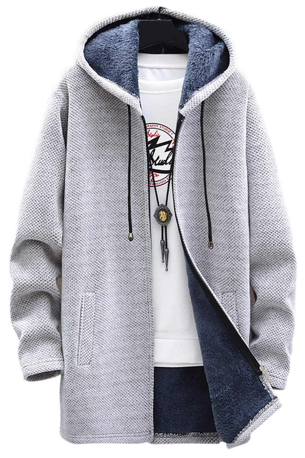 Amazon | [ゴスファング] GO112LGL ロング ロング丈 パーカー 裏起毛  