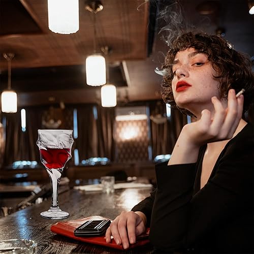 Miniatura 6 de Paysky Juego de 2 gafas de vino de cristal de 11 onzas con caja de regalo de lujo, regalo de boda para hombres o mujeres (copas de vino espaciales)