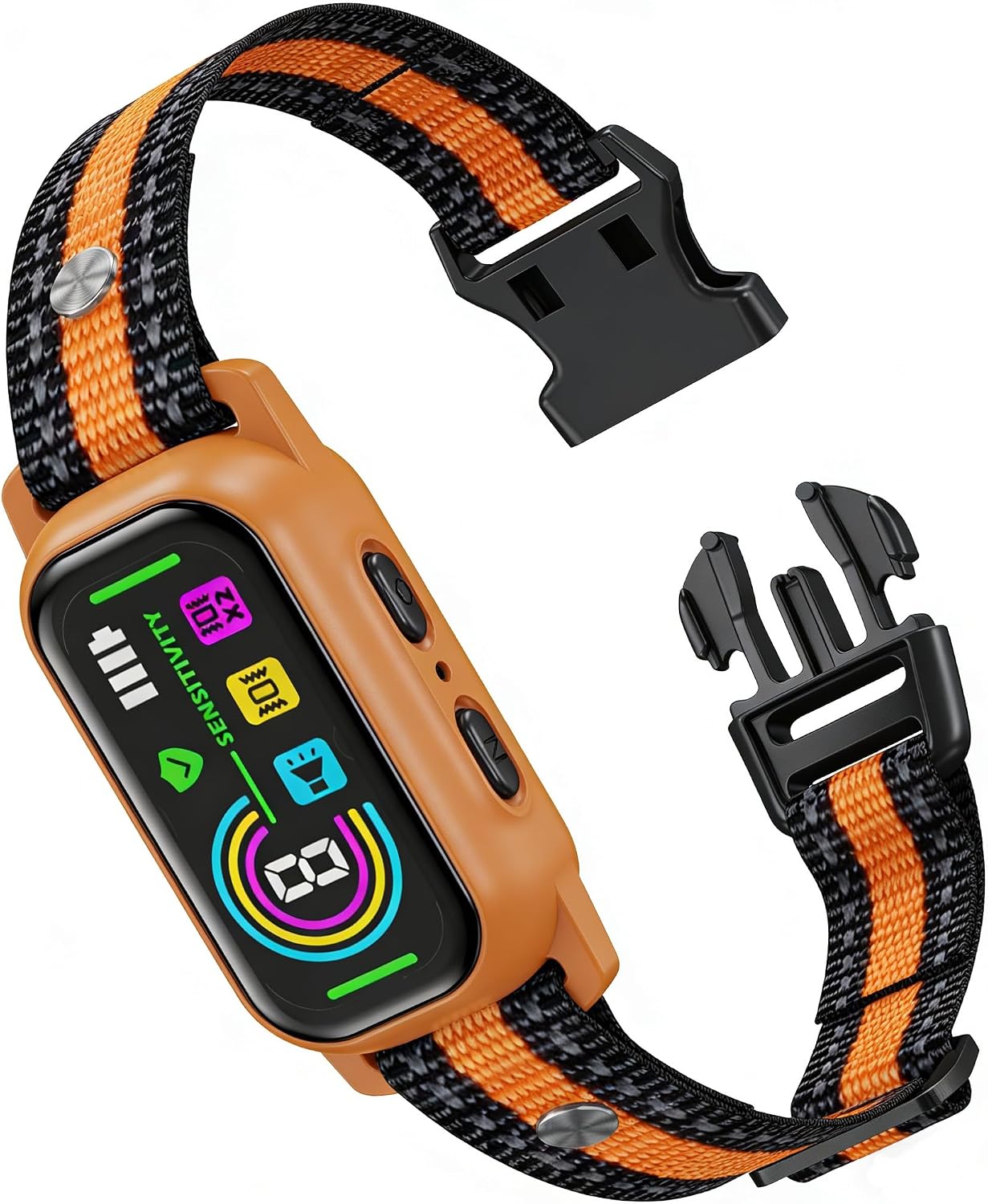 Bark Collar, Dog Bark Collar for Large/Medium/Small Dogs, Rechargeable Smart Bark Collars, Anti Barking Training Collar with 8 Adjustable Sensitivity, IP67 Waterproof 4 Barking Training Modes Orange