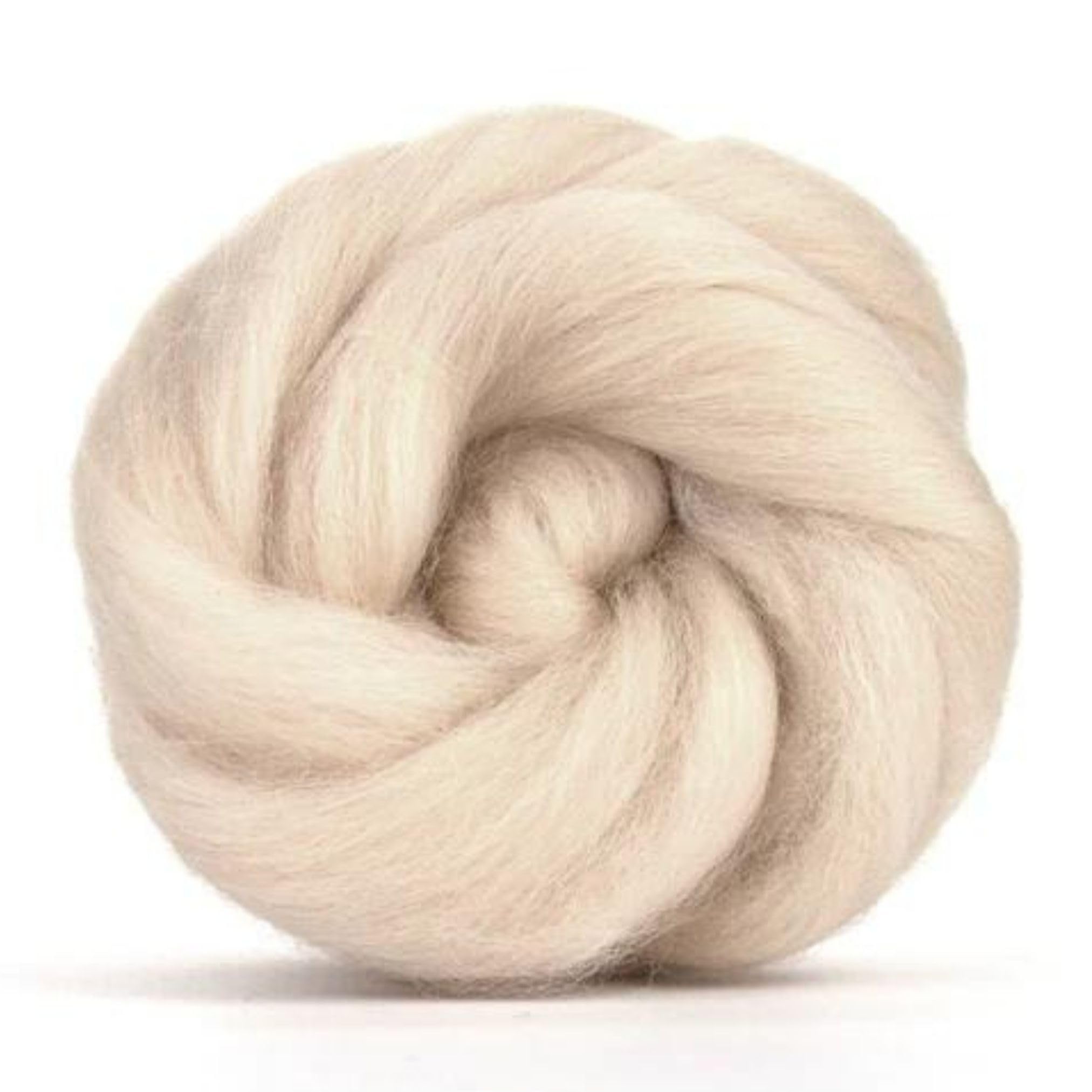 Revolution Fibers Dyed Corriedale Wool | 8 Ounces of Premium Combed Wool Top | 26 Micron, 100% Pure Corriedale Wool Roving, Ethically Sourced (Eggshell Biege)