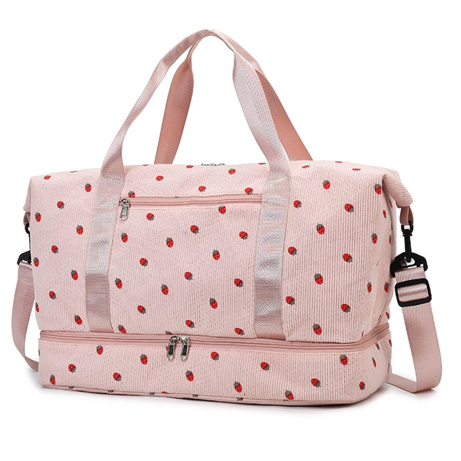 Bolsa de Deporte Mujer, Bolsas de Fin de Semana, Bolsa de Viaje con Compartimento Zapatos y Compartimento Mojado, 20-35L (Rosa) — view 7