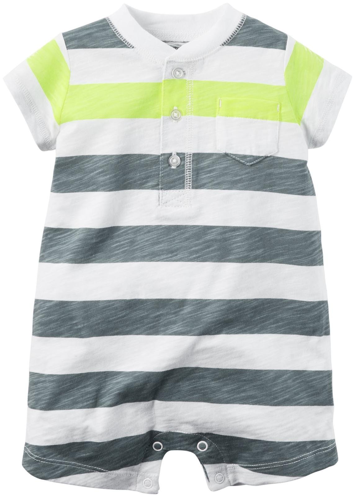 Romper bébé col henley facile à enfiler pour le change