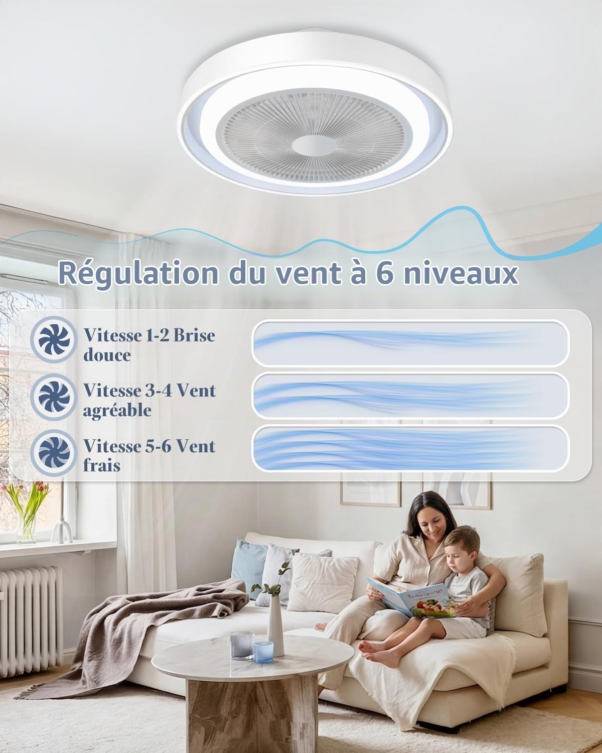 Homefire Ventilateur de plafond avec éclairage et télécommande - Plafonnier