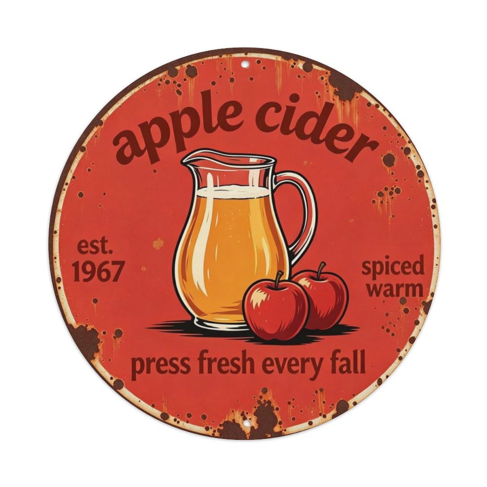 Press Fresh Every Fall Metal Tin Sign Plaque