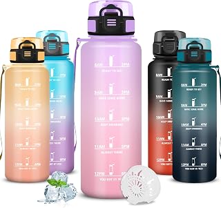 Trinkflasche- 1 5 liter- Trinkflasche Sport, Leicht zu Reinigen, Wasserflasche Auslaufsicher, Wasserflasche mit Motivierendem Slogan, Water Bottle für Wandern, Camping, Radfahren, Klettern