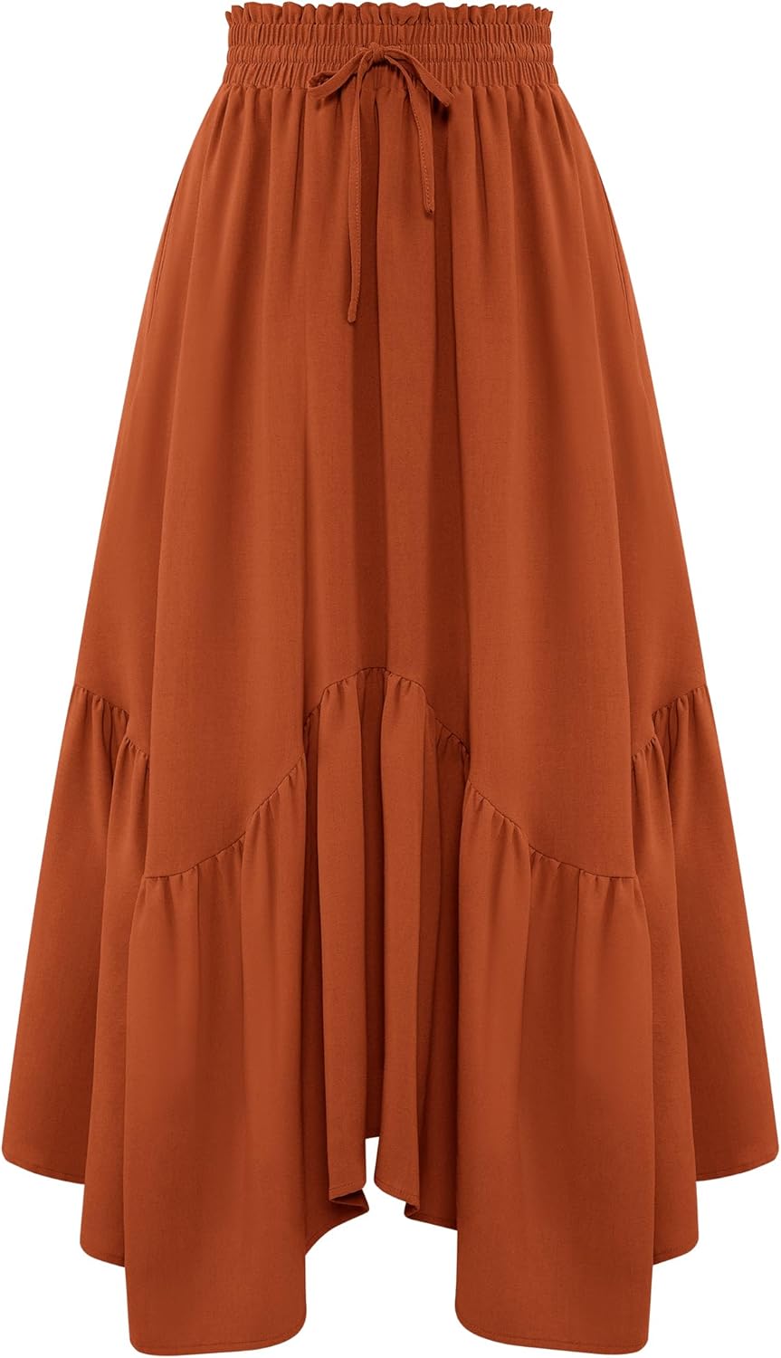 Arolina Women Long Skirts High Waist Skirts Renaissance Maxi Skirts Summer Casual Elegant A Line Flowy Skirts with Pockets