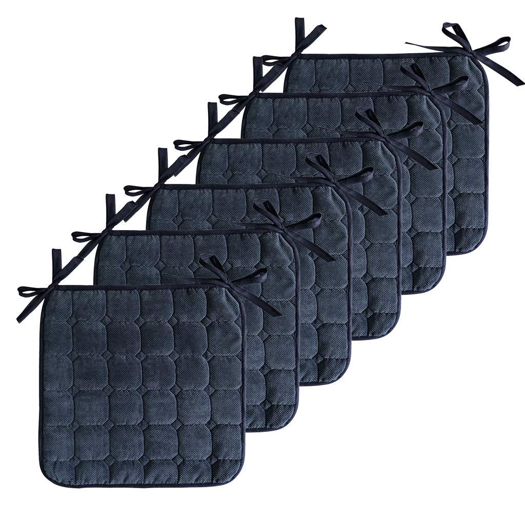 Coussins de chaise pour patio et jardin bleu marin 6 pcs