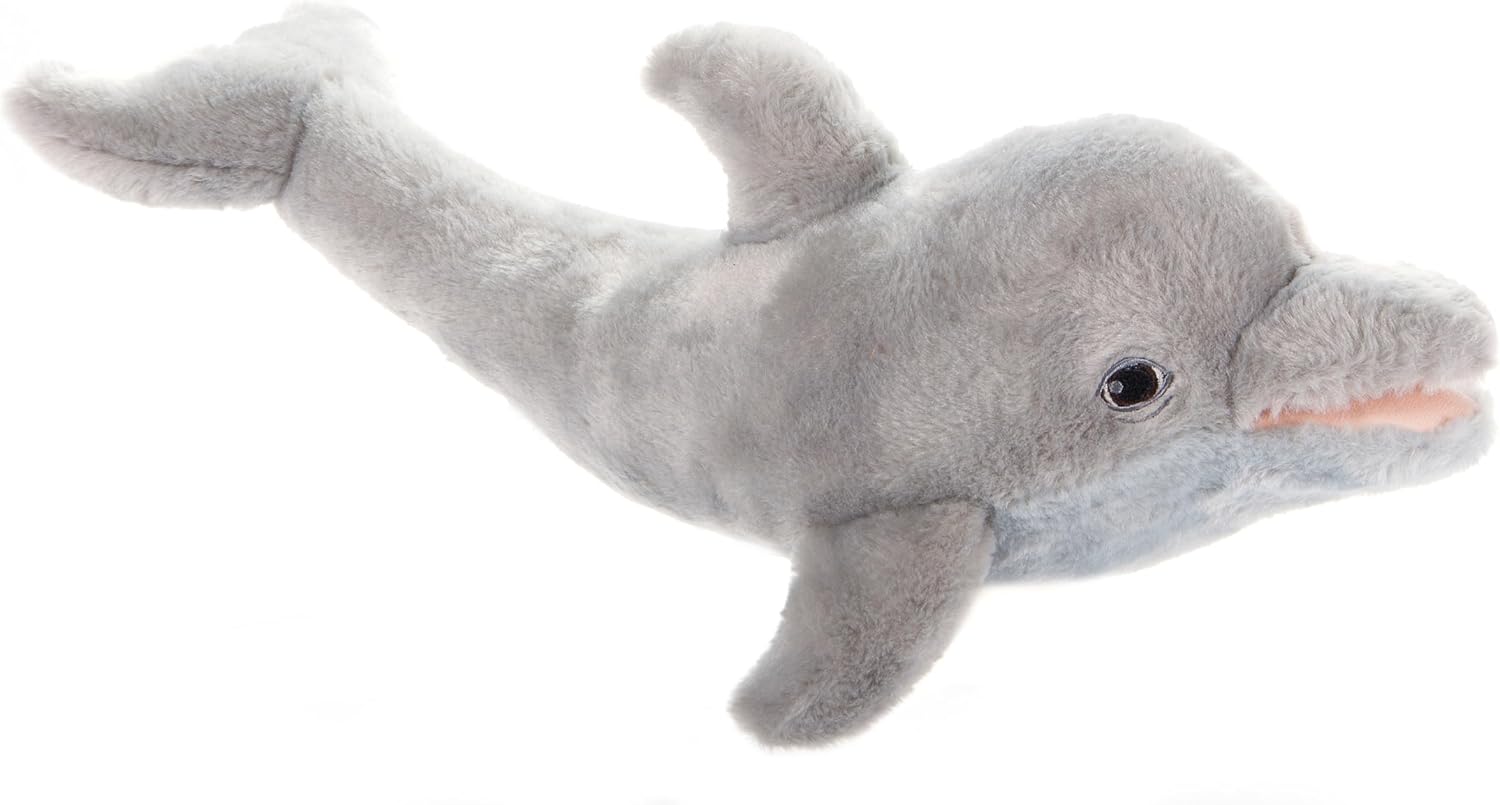 The Petting Zoo Dolphin Stuffed Animal Plushie, Gifts for Kids, Earth Keeperz Sealife Animals, Zoologee Grey Dolphin Plush Toy, 20 inches