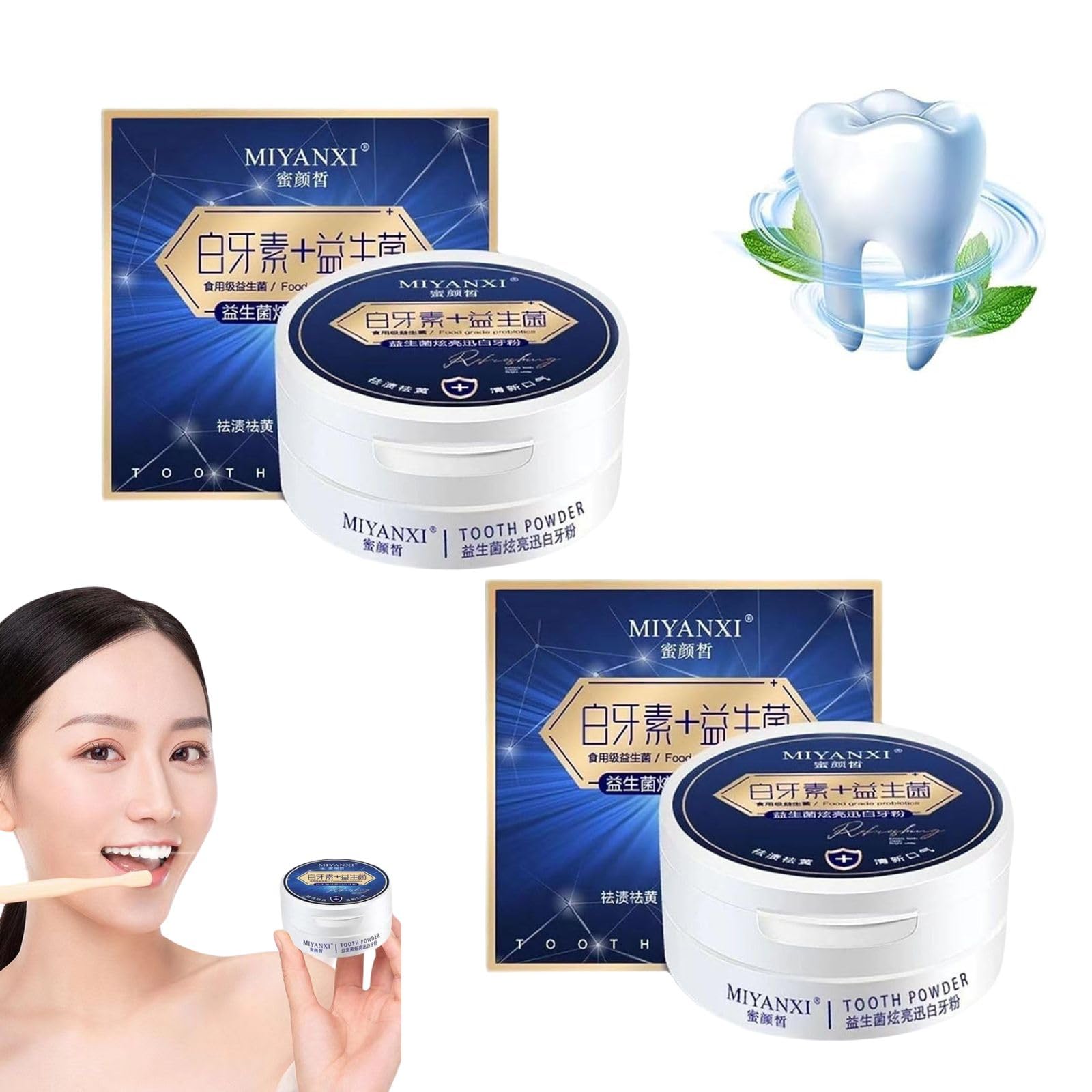 Photo 1 of 2Pcs Tooth Powder, Teeth Whitening Powder, Toothpowder Stain, Teeth Whitening Toothpaste, Tooth Whitening Effective Remover Stains from Coffee 2 Pcs