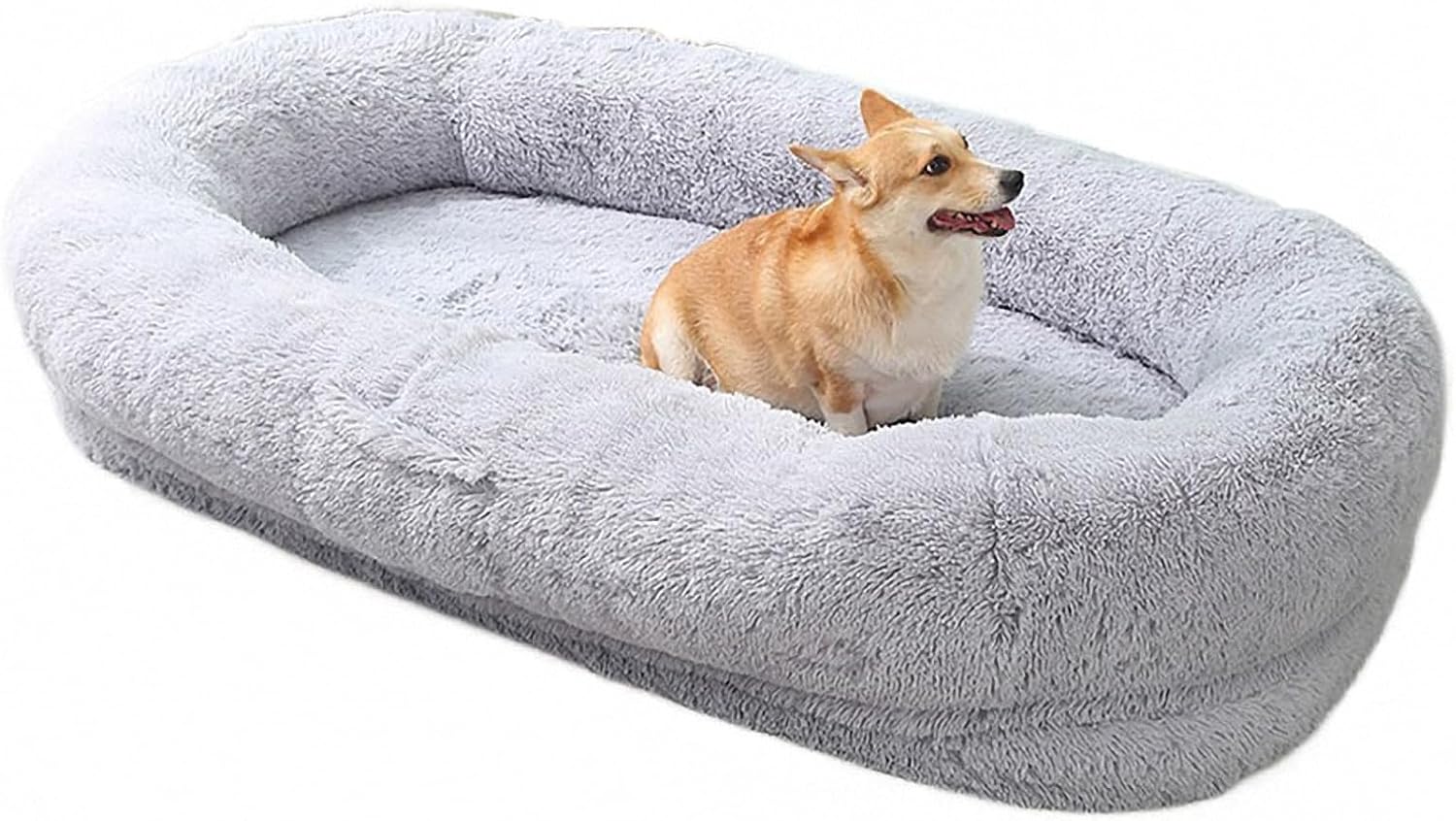 Plush Large Adult Dog Bed, Giant Human Pet Sleeping Bean Bag, Washable Lunch Break Bed (165 * 100cm) (Gray2 165 * 100cm)