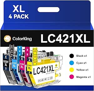ColorKing LC421XL LC-421XLVAL Tintenpatronen Kompatibel für Brother LC421 XL LC 421 LC-421VAL Multipack für Brother DCP-J1050DW Patronen DCP-J1140DW MFC-J1010DW DCP-J1800DW DCP J1050DW Druckerpatronen