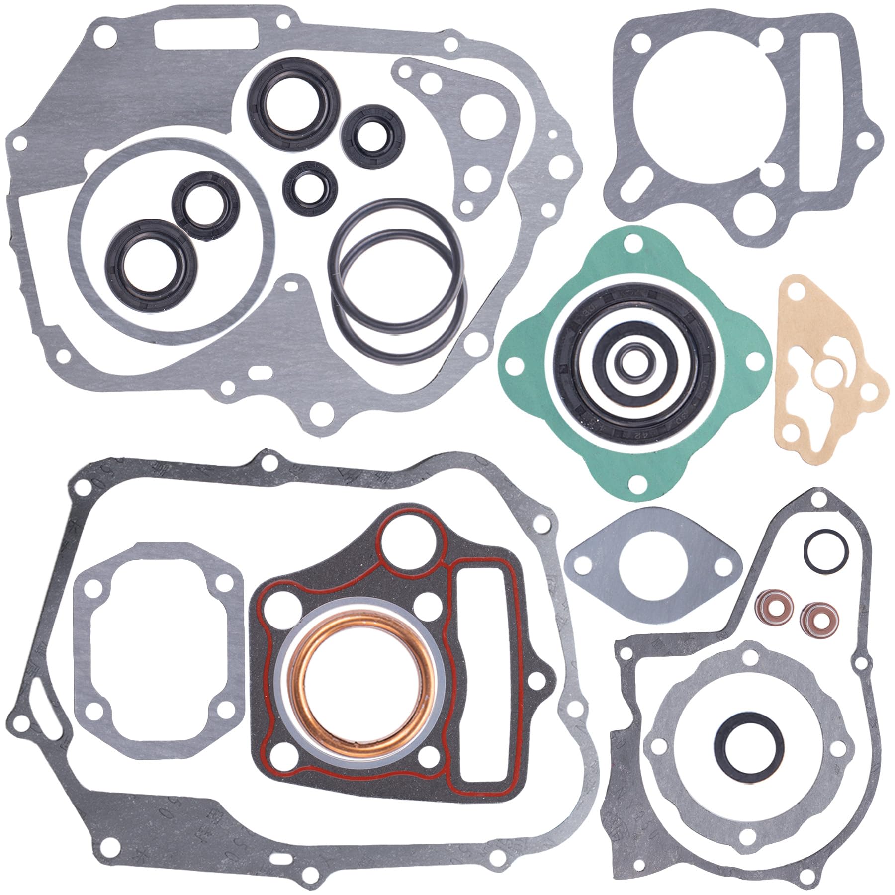 Gasket Set Compatible with Chinese Honda 107cc 110cc 125cc Horizontal Engine Taotao ATV Dirt Bike Go Kart Quad 4 Wheeler Dune Buggy