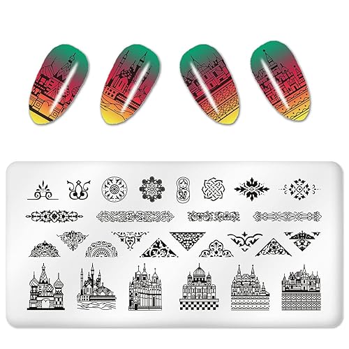 Miniatura 5 de SILPECWEE Juego de sellos de uñas de mariposa, diseño de lazo, diseño de lazo, plantilla de bricolaje, accesorios de manicura, 6 uds