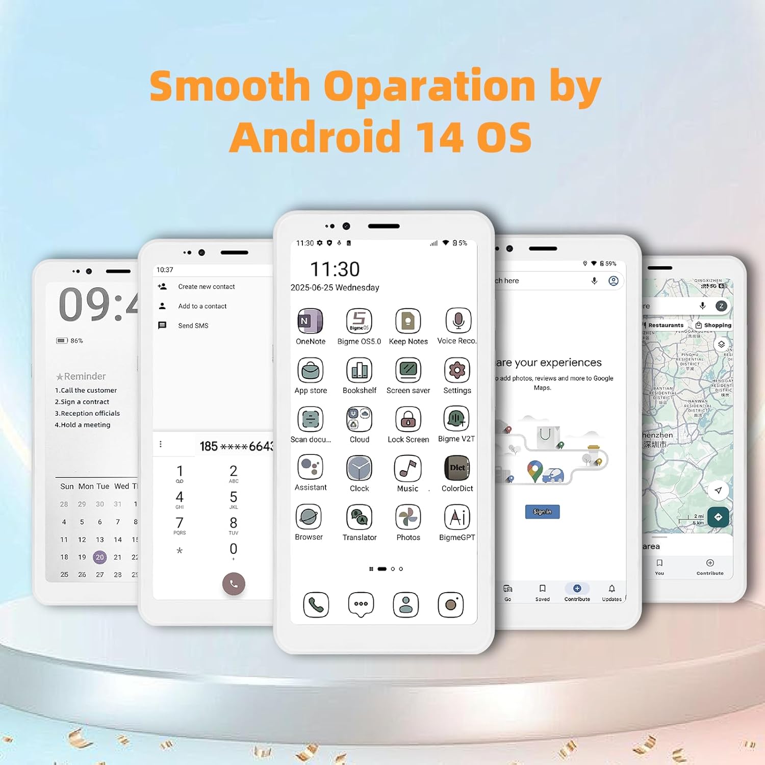 Bigme HiBreakS Color Epaper Smart Phone,3300mAh Battery, 8-Core Processor, 6GB+128GB, 5.84 Inch Mobile Phone, Dual Camera, White