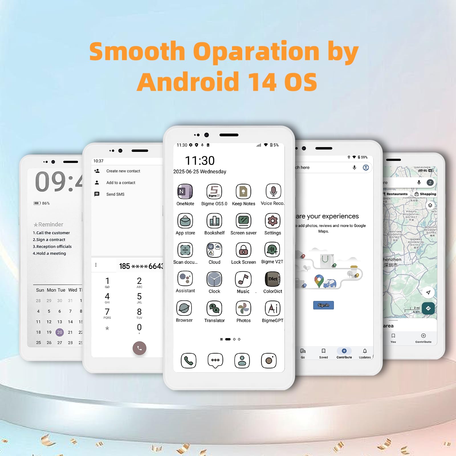 Bigme HiBreakS Color Epaper smartfon, bateria 3300 mAh, procesor 8-rdzeniowy, 6 GB + 128 GB, telefon komórkowy 5,84 cala, podwójny aparat, biały