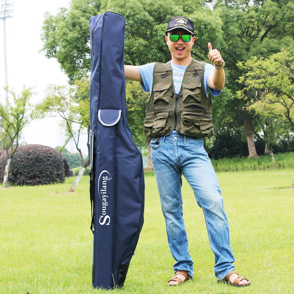 Sougayilang Bolsa Organizadora para Caña de Pescar, Bolsa de Almacenamiento para Caña de Pescar y Carrete, Bolsa Portátil para Viaje de 160cm/170cm, 160cm, 170cm, moderno