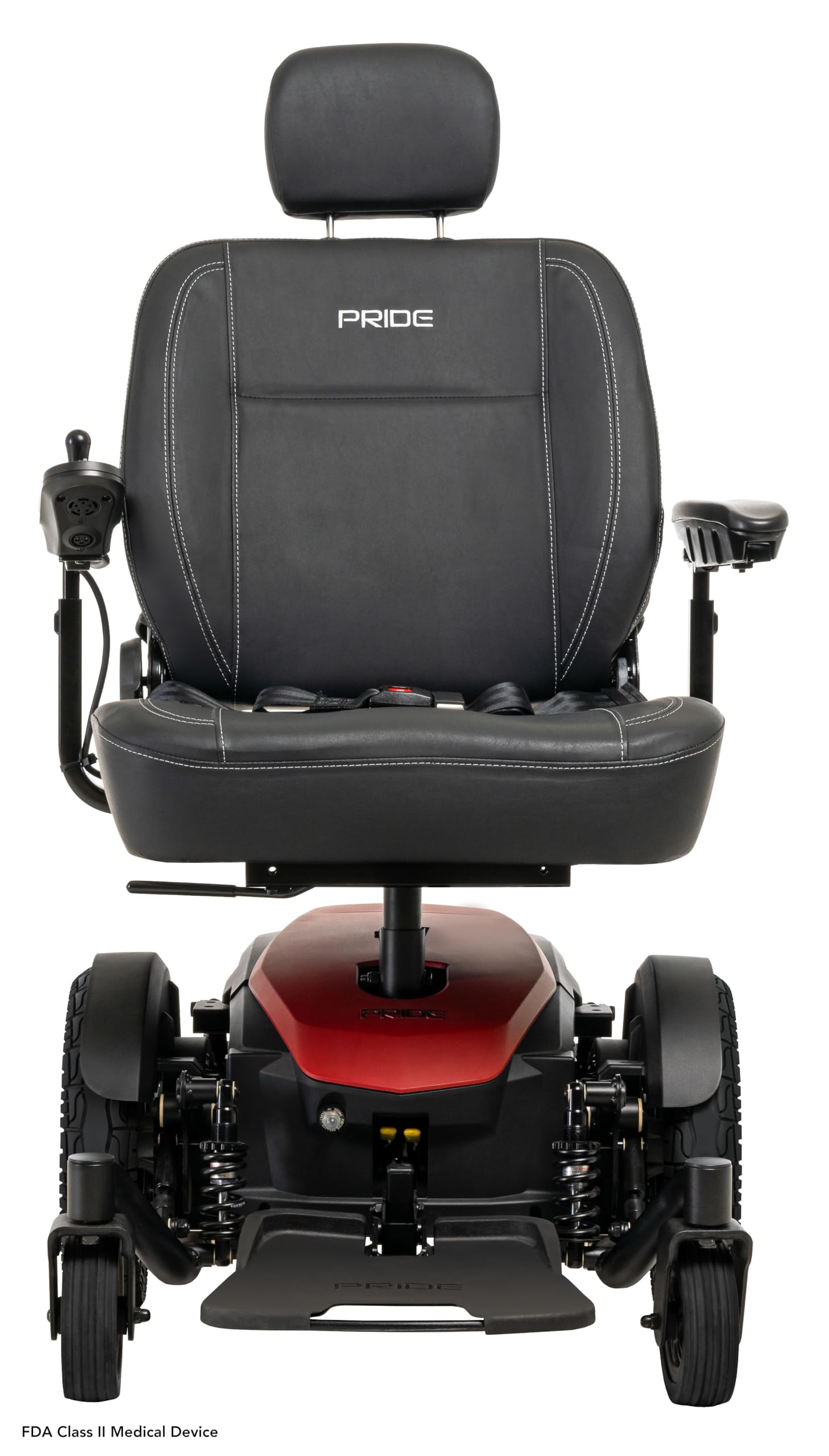 Jazzy EVO 614 Power Wheelchair l 300 lb Weight Capacity l 21 Miles Per Charge l Memory Foam Seat + Ext. Warranty (Red (Matte), 20