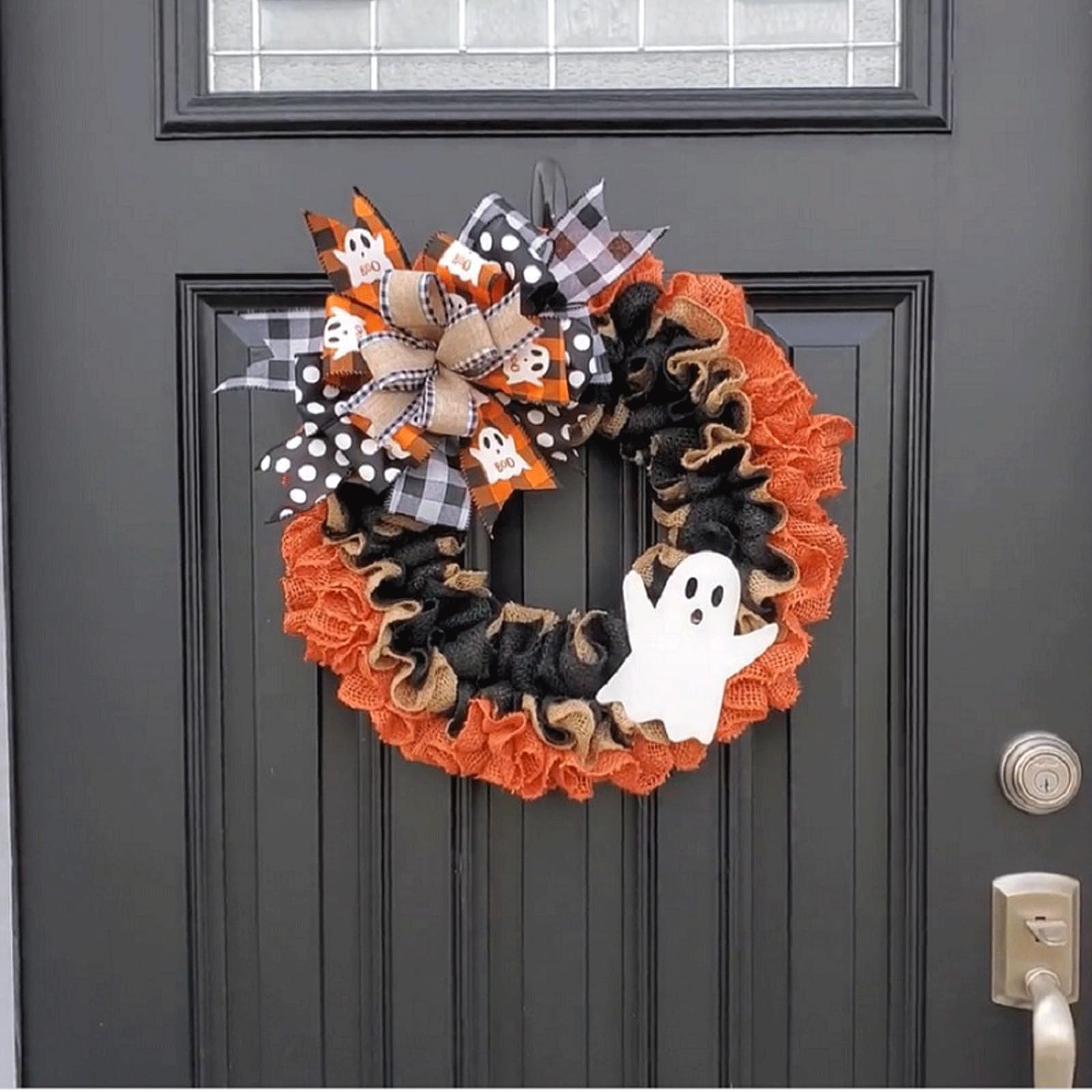Ghirlanda per Porta d'ingresso Ghirlanda per Porta d'ingresso 40x40 cm/16x16 Pollici Ideale per Halloween Decorazioni per Interni ed Esterni
