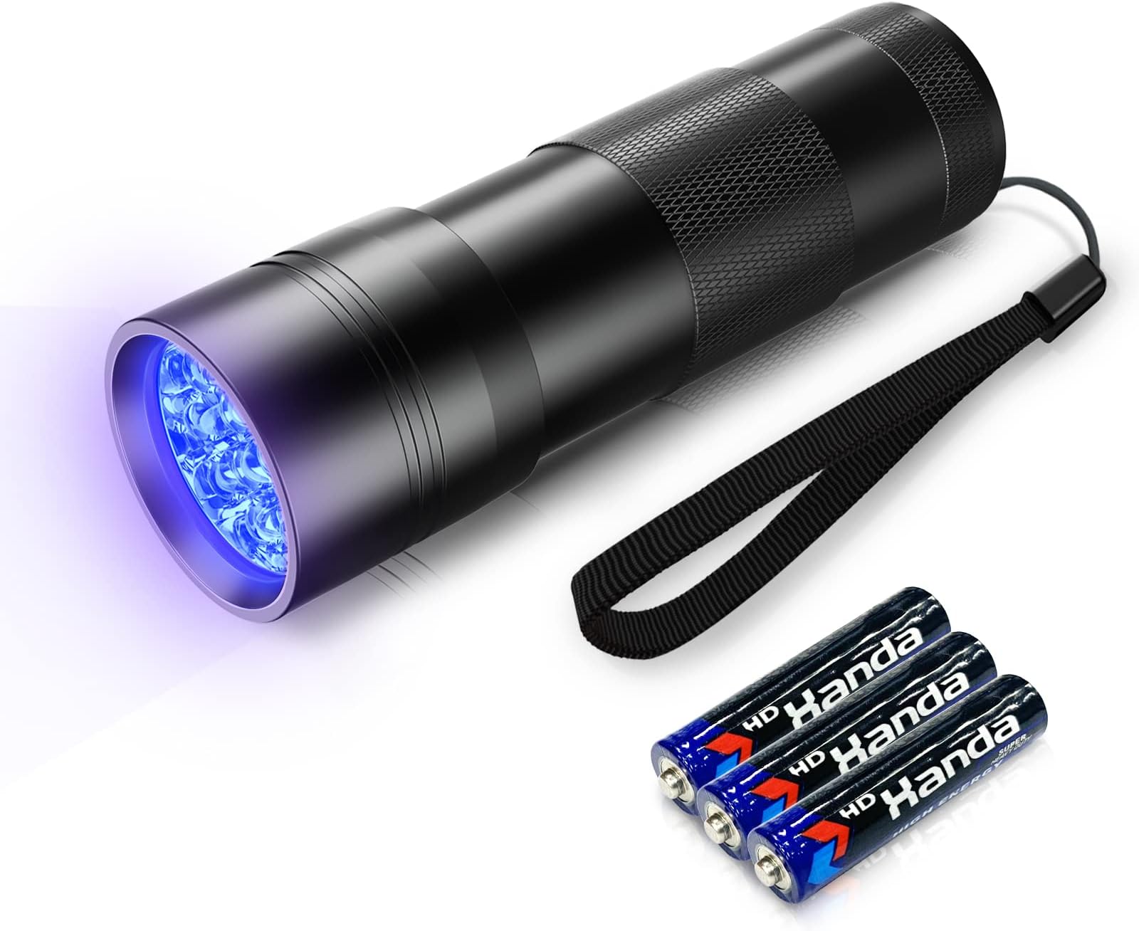 UVSchwarzlichtTaschenlampe 12 Led, Mini UV Lampe Ultraviolettes Licht