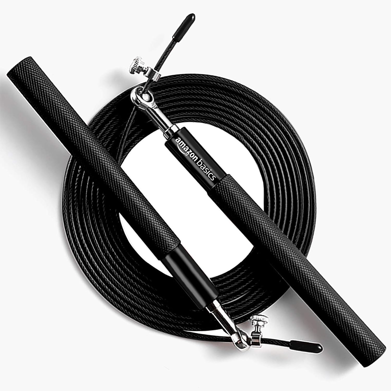 Amazon Basics Aluminium Skipping Rope with High-Speed Performance | Smooth Rotation | Adjustable Jump Rope for Exercise, Gym, Sports | Black | 3.04 Metres-image-17