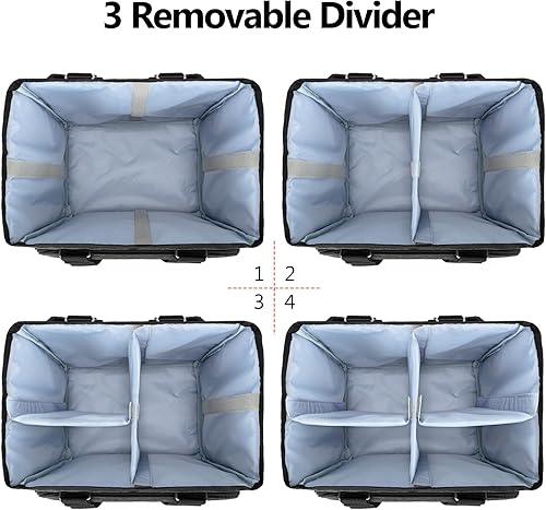 Miniatura 2 de Yarwo Bolsa de mano para álbum de recortes con 3 separadores extraíbles, organizador de arte multifuncional para coser, papel y pintura, bolsa