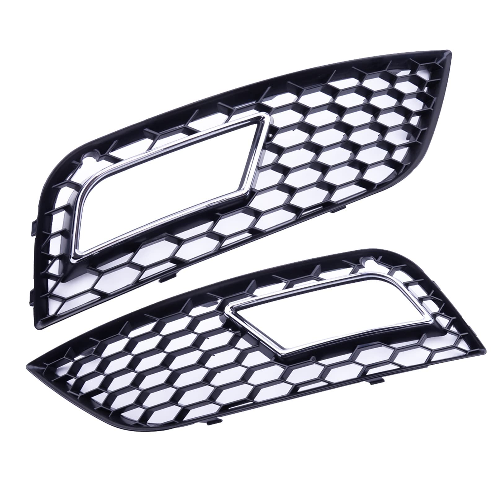 1 para srebrnej kratki świateł przeciwmgielnych przedniego zderzaka o strukturze plastra miodu, dla Audi, dla A4 B8.5 RS4 STYLE 2013-2015 2016 8K0807682K 8K0807681K Osłona lampy przeciwmgielne