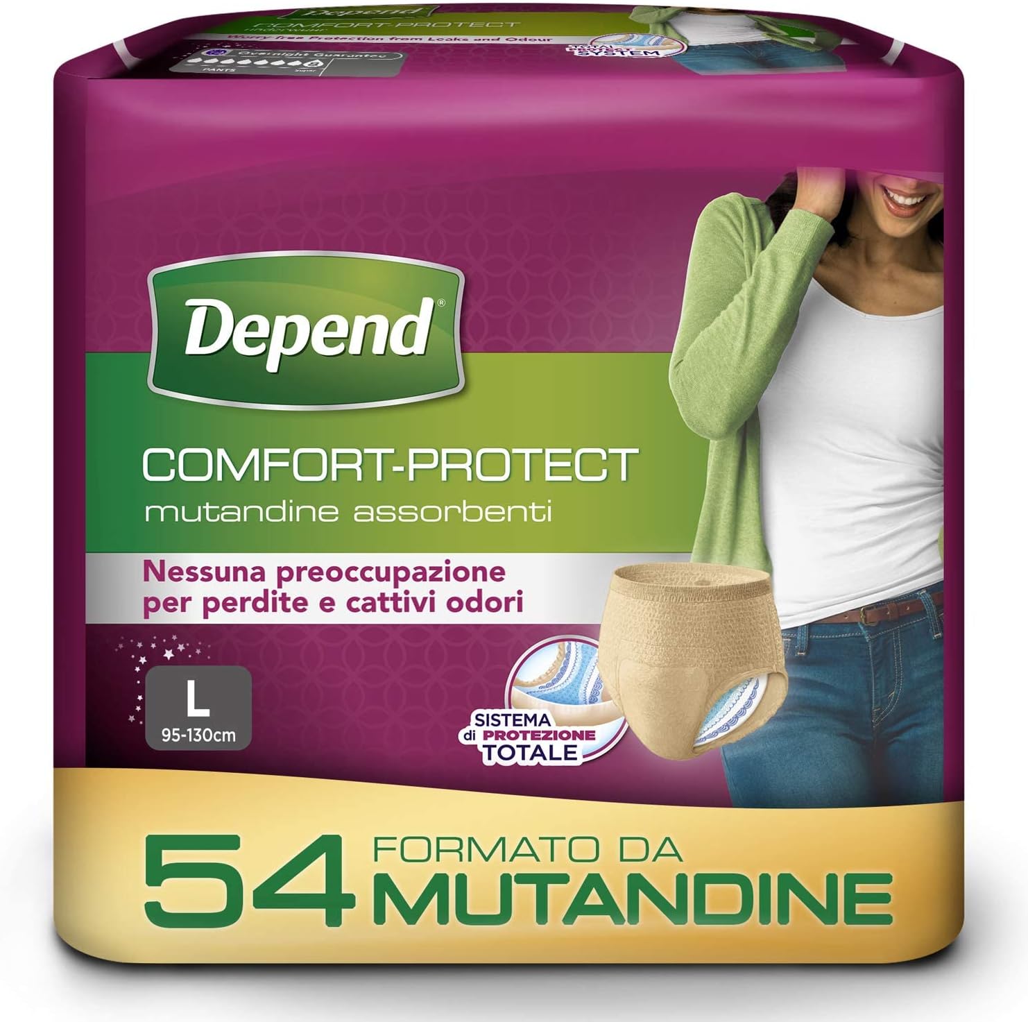 Comfort Protect Incontinence Pants for Women, Large - 54 Pants