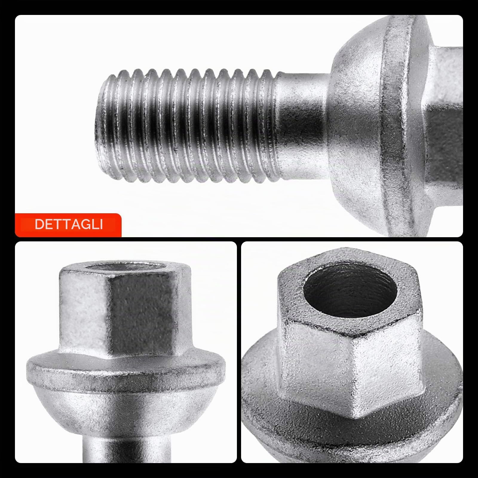Frankberg 12 bulloni per ruote viti per ruote anteriori e posteriori | Compatibile con: Fortwo Cabrio 451, Fortwo Coupé 451