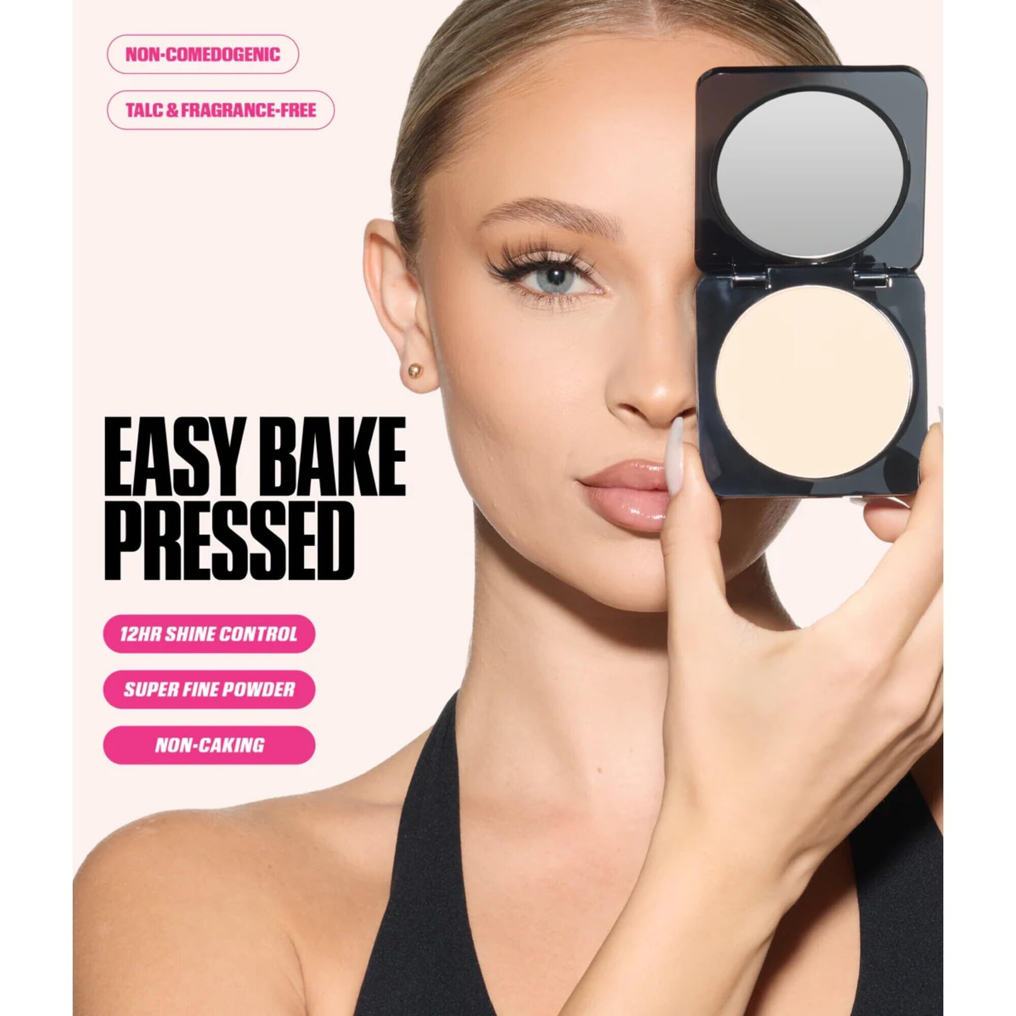 HUDA BEAUTY Easy Bake Pressed Powder, Banana Bread, Mattierender Puder, Vegan, Tierversuchsfrei, Mattes Finish, 12h Glanzkontrolle