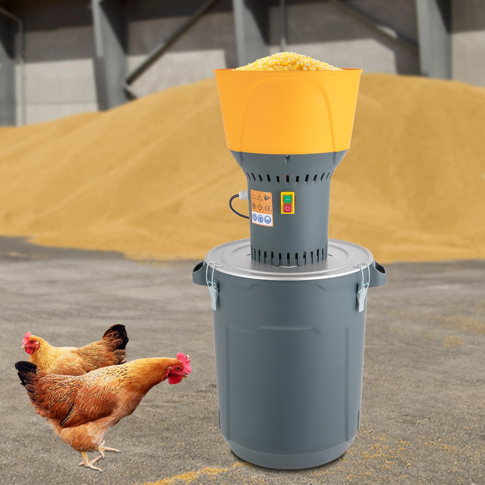 Elektrische Getreidemühle 1300W, 3000g Edelstahl Gewürzmühle mit Feinstuhl, Getreideschneider, Futtermittelherstellung, für Getreide, Gewürze, Kaffee, Nüsse, Mais