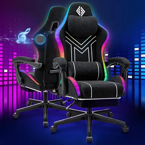 HOFFREE RGB Gaming Chair with Bluetooth Speakers Music
