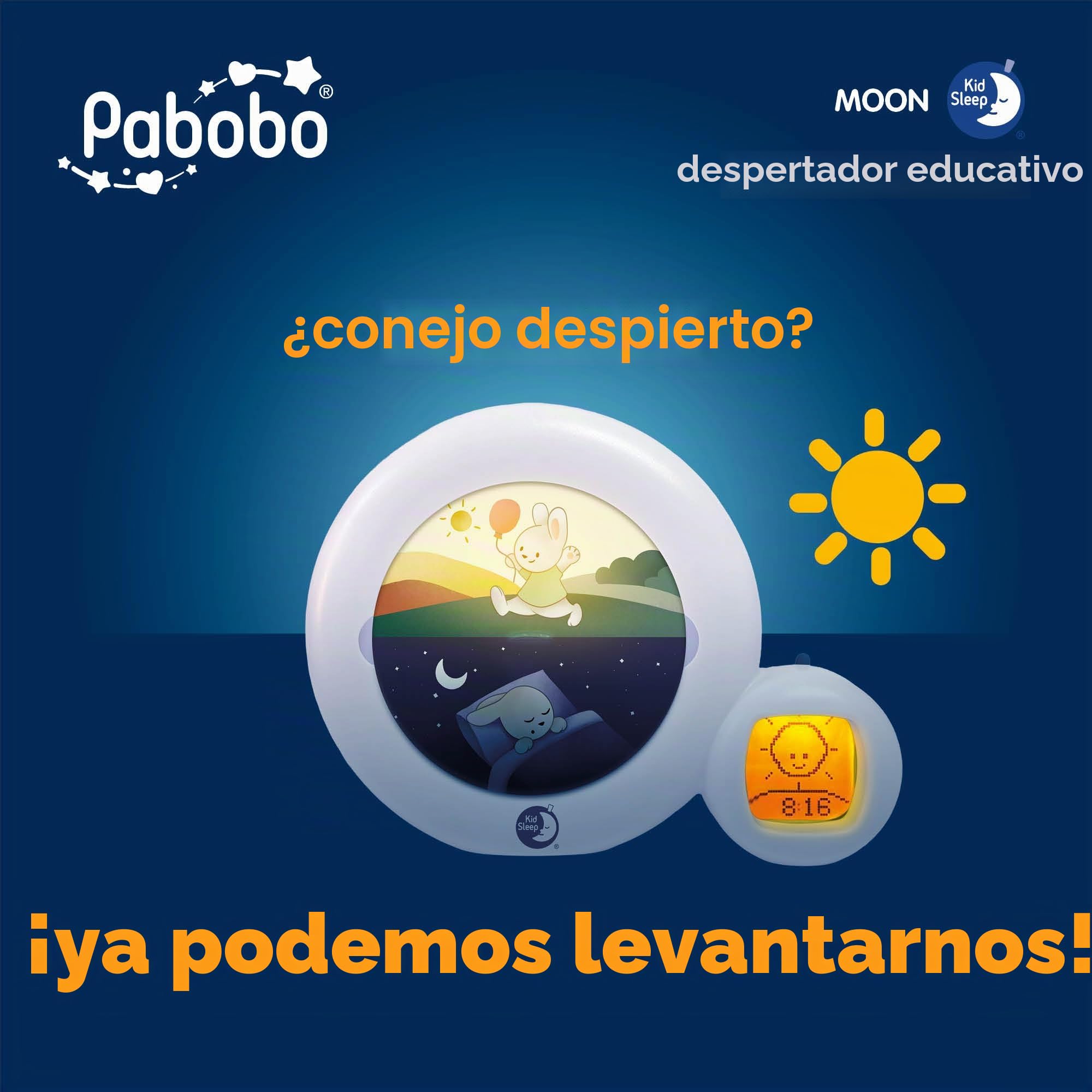 Entrenador de Sueño y Luz Nocturna Luna Kid'Sleep Moon de Claessens' Kids, Blanco/Azul