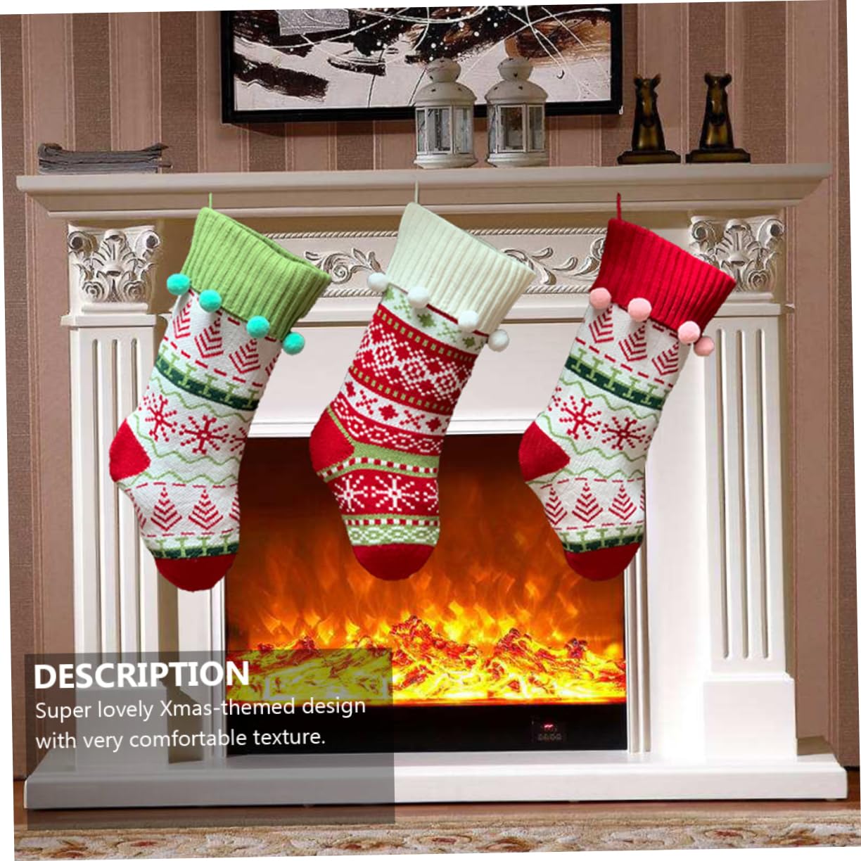 3stücke Weihnachtsstrümpfe Als Hängetasche Für Süßigkeiten Weihnachtsgeschenktüten Mit Weihnachtsmannsocke Weihnachtsgeschenksocke Zum Aufhängen An Baum Kamin Tür Wand Fenster Für