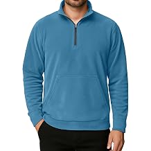 Askdeer Mens Quarter Zip Pullover Mock Neck Polar Fleece Sweatshirt Thermal Winter Sweater with Pocket