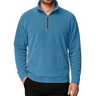 Askdeer Moletom Masculino com Meio Zíper Gola Redonda