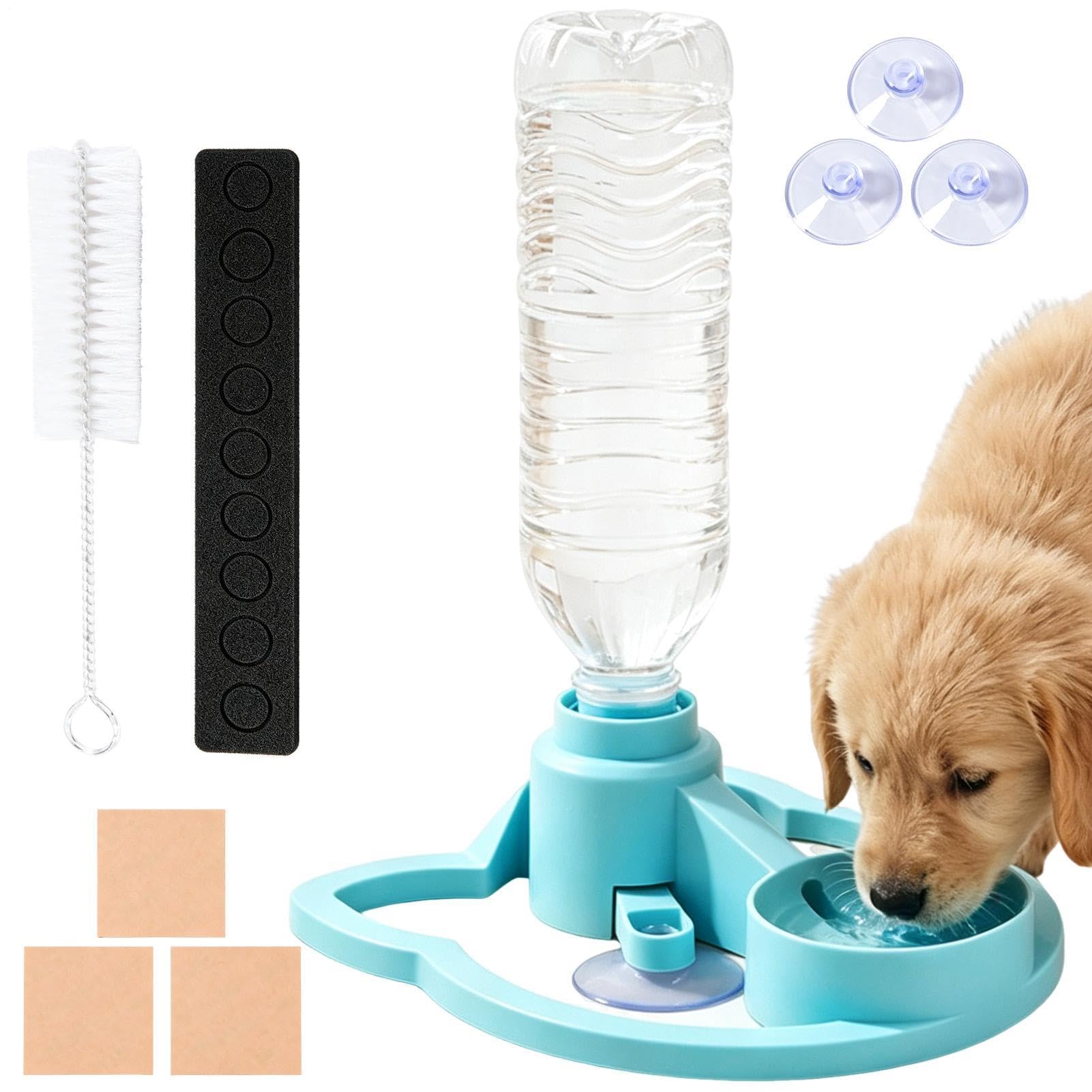 Bebedero De Gatos Bebedero Automático con Ventosas | Bebedero para gatos con botella de 630ml Para Conejos, Cachorros, , Perros Pequeños, Bebedero Interior, Exterior Y Balcón