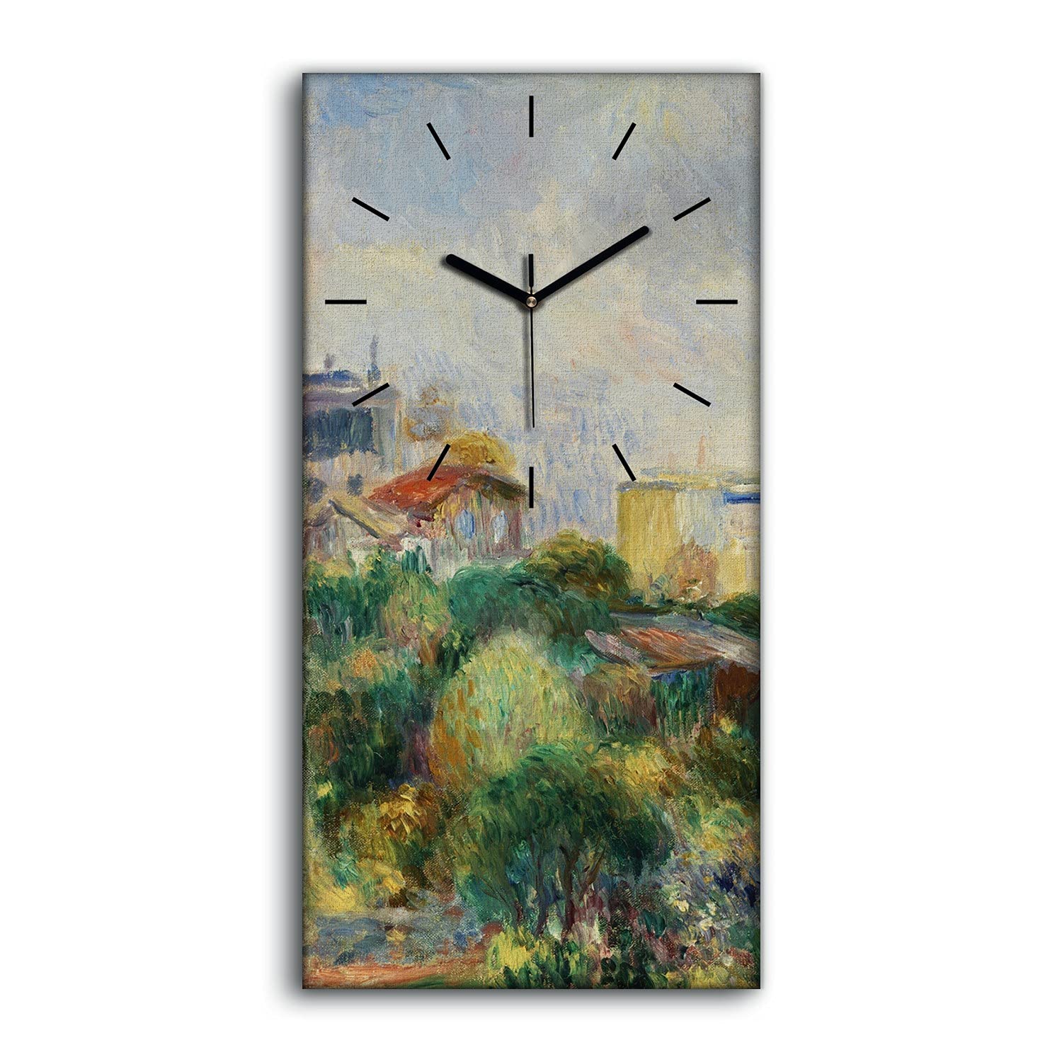 Horloge sur Toile Fine Art 30x60cm Montmartre Image Moderne et Design Silencieux