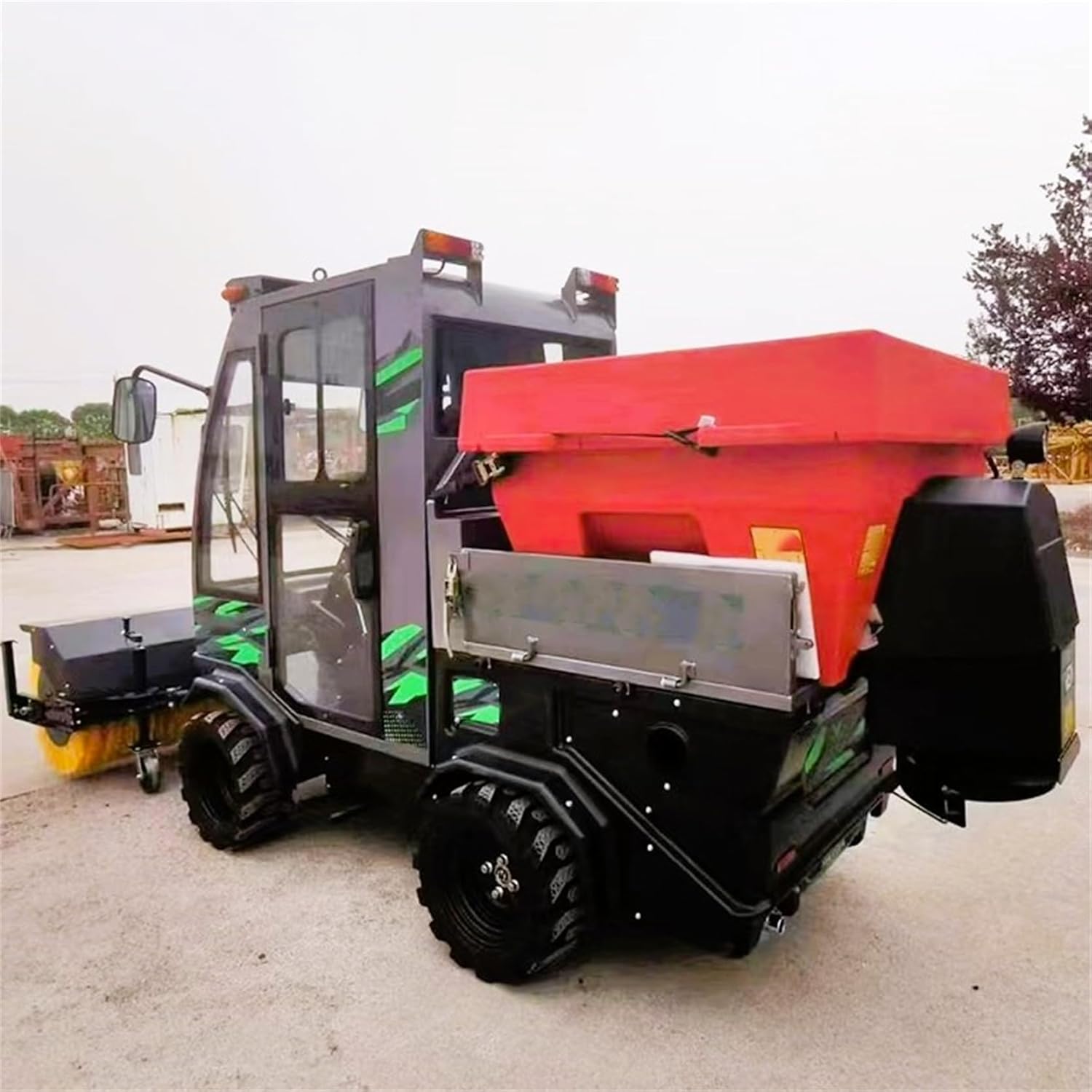 Municipal Public Area Enclosed Snow Sweeper for Sidewalks, Pedestrian Zones, Parking Areas and City Facilities, Heated Cabin, LED Visibility, Efficient Rotary Brush for Winter Public Safetyc