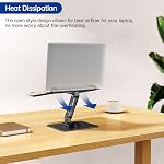 BESIGN LS12 Laptop Stand with 360° Rotating Base, Ergonomic Adjustable Notebook Holder, Riser Holder Computer Stand Compatible with Air, Pro, Dell, HP, Lenovo More 10-14" Laptops (Black)