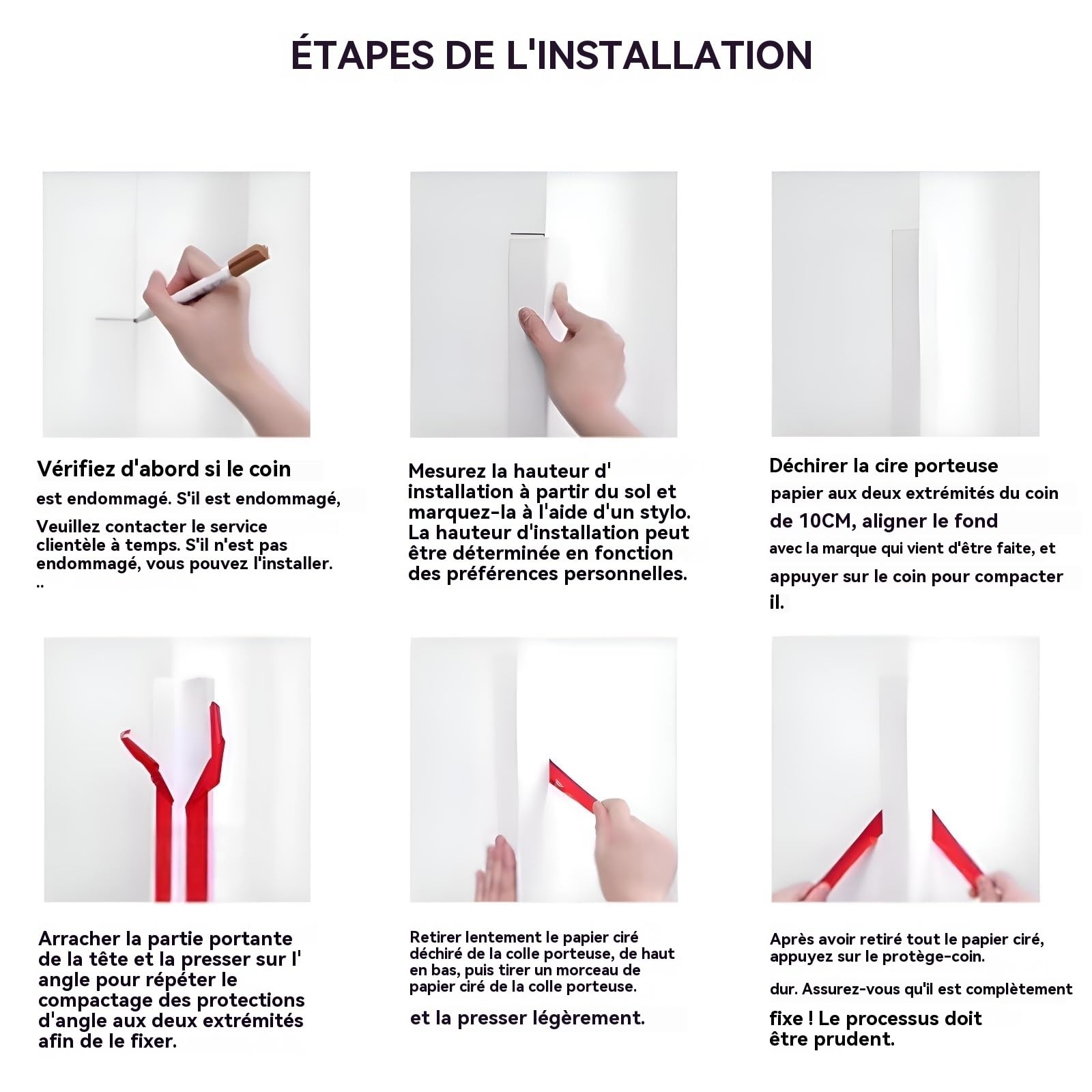 PVCProtector Lot de 3 protections d'angle adhésives pour mur et fourrure - 90 cm - Protection contre les chocs pour cuisine et maison (Opt 4, 20 x 20 mm)
