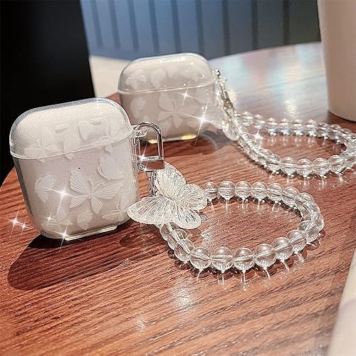 Miniatura 4 de Funda transparente holográfica de corazón compatible con Airpods Pro 2nd patrón láser de corazón de amor fundas protectoras estéticas con purpurina