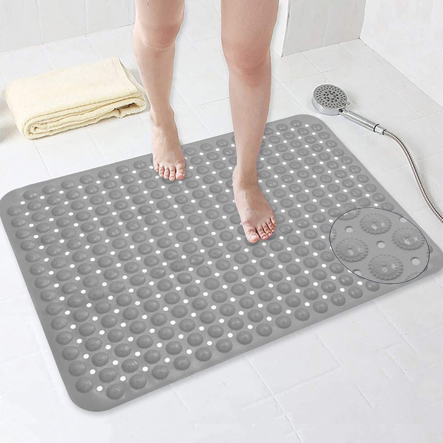 Buy TurtleGrip Anti-Slip Bath Mat, 106x60 cm Accu-Pebble (Grey), Anti ...