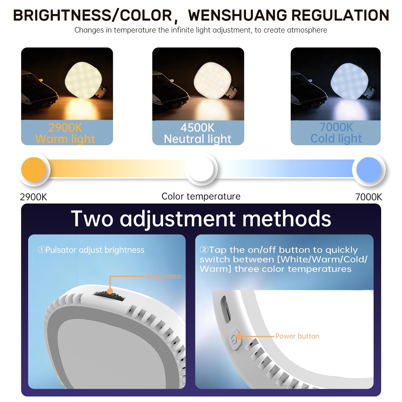 Impugnatura magnetica per fotocamera del telefono + kit di luci magnetiche per selfie compatibile con iPhone Magsafe/Android con telecomando wireless staccabile e comodo gancio portachiavi