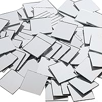 Vista 2 de Suwimut 200 Pieces Glass Mirror Tiles for Crafts, 1 Inch Small Square Glass Mirrors, Mini Size Bulk Mirror Mosaic Tiles for DIY Projects Supplies