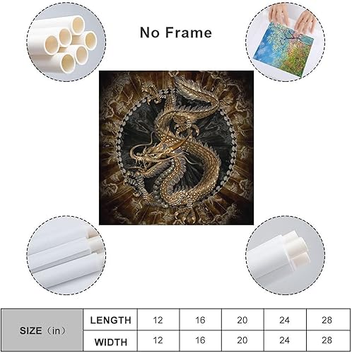 Vista 7 de Pintura en lienzo de dragón chino, arte moderno, pósteres e impresiones, arte de pared, sala de estar, decoración del hogar, pósteres e impresiones