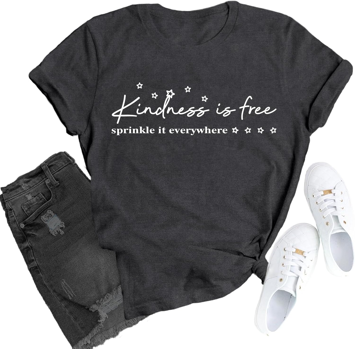 TUPOSU Be Kind Shirts Kindness is Free T-Shirts Inspirational Teacher Tee Tops