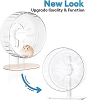 Vista 3 de Bucatstate Rueda de ejercicio para hámster súper silenciosa con base ajustable, accesorios de jaula de doble rodamiento, rueda giratoria silenciosa