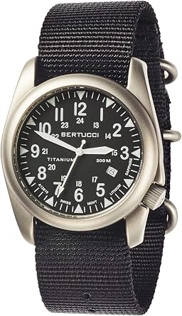 Bertucci A-4T Super Yankee 13477 Mens Black Nylon Band Black Quartz Dial Watch
