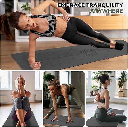 Miniatura 2 de Esterilla de yoga Esterilla de yoga Esterilla de ejercicio y fitness para hombres y mujeres con correa de transporte