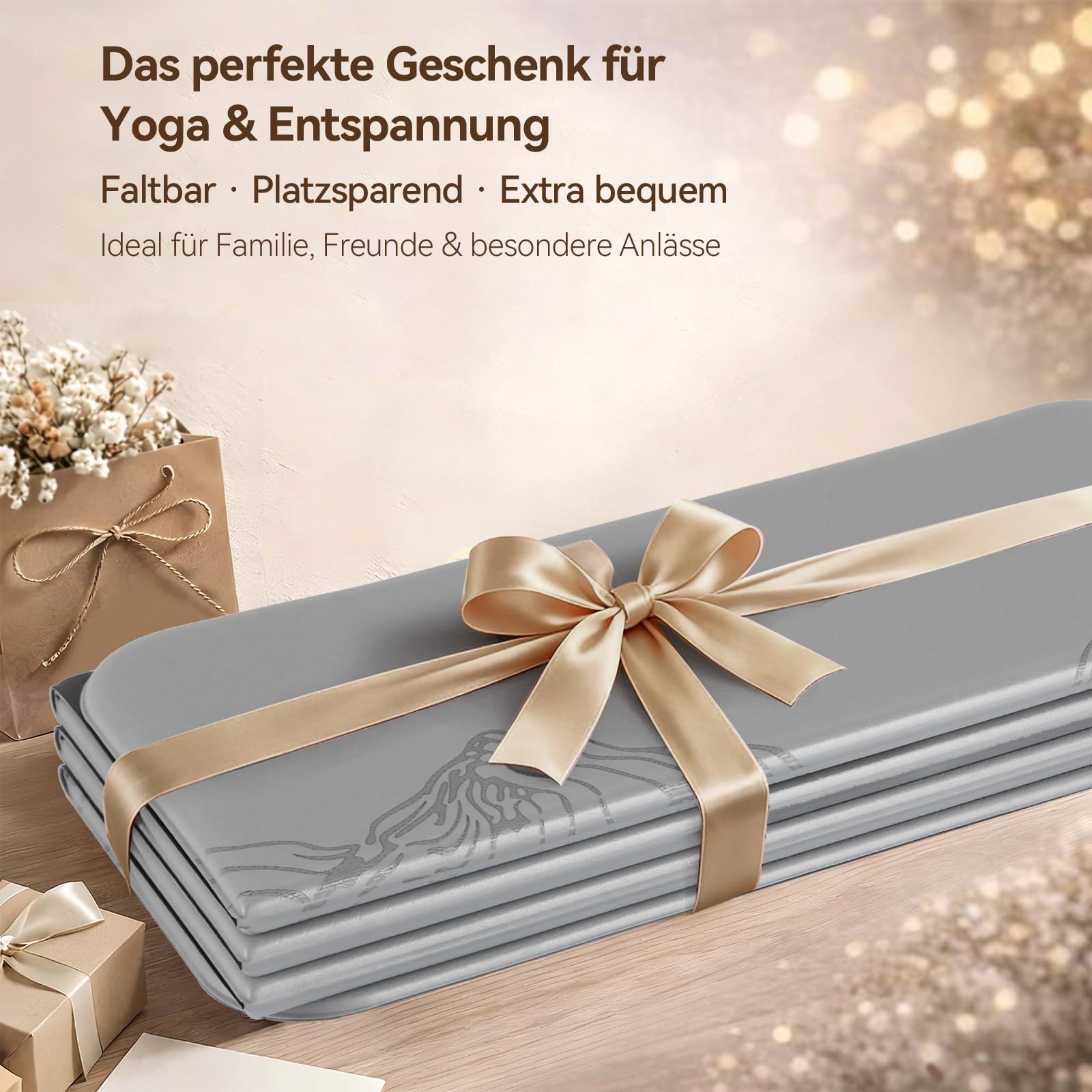 FunLife Yogamatte XXL 190x66cm – 10mm Extra Dick & Faltbar, Rutschfeste Fitnessmatte für Yoga, Pilates & Gymnastik, Ideal für Indoor & Outdoor